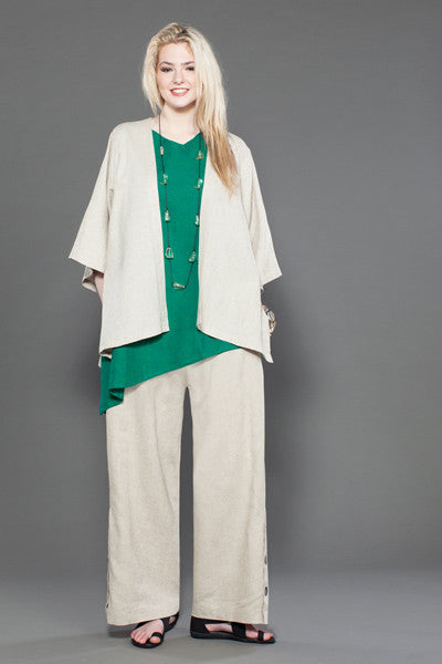 Shown w/ Button Palazzo Pant and Short Kimono Jacket