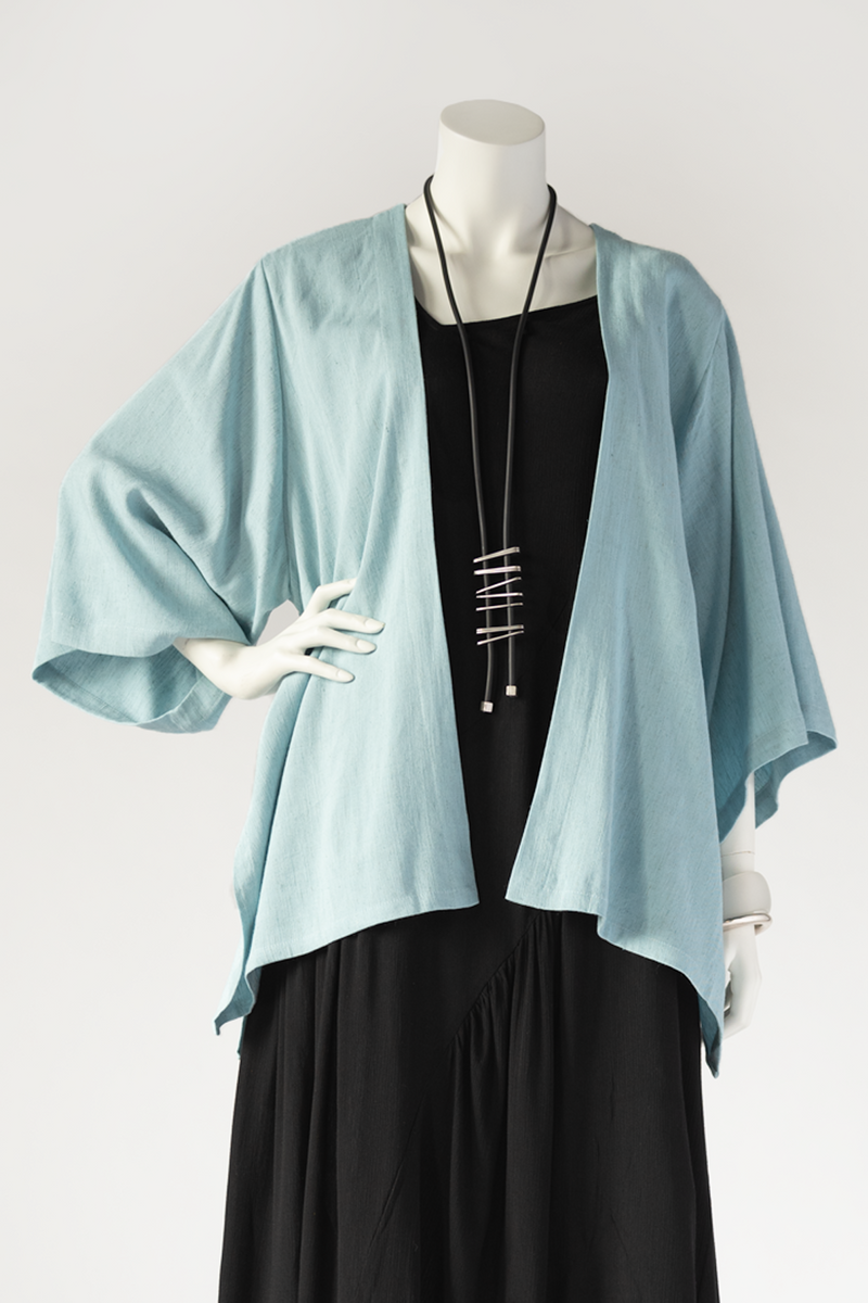 Short Kimono Jacket in Evian Papyrus