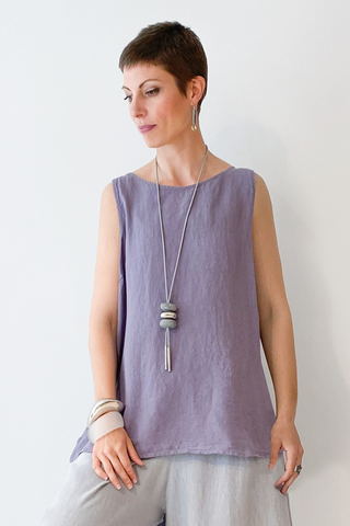 GRIZAS Easy Tank in Mauve Linen