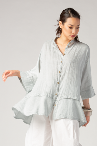 GRIZAS Button Up Shirt in Gris Linen