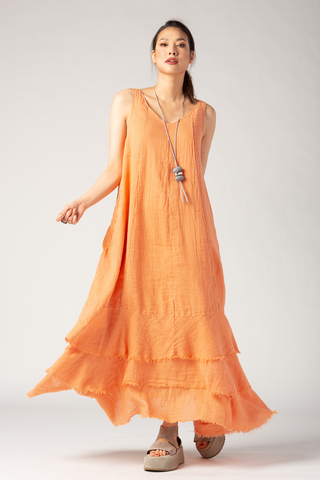 GRIZAS Tirta Dress in Melon Linen