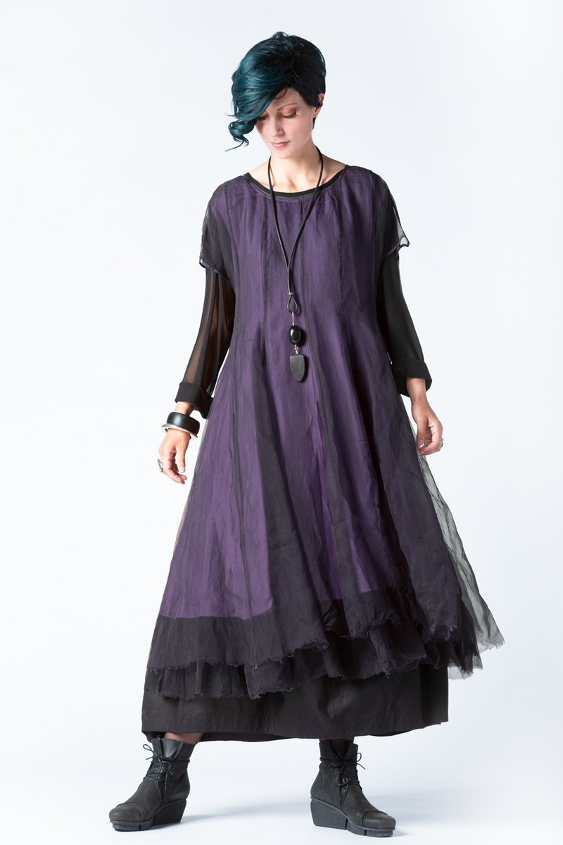 GRIZAS Silk Dress in Violet