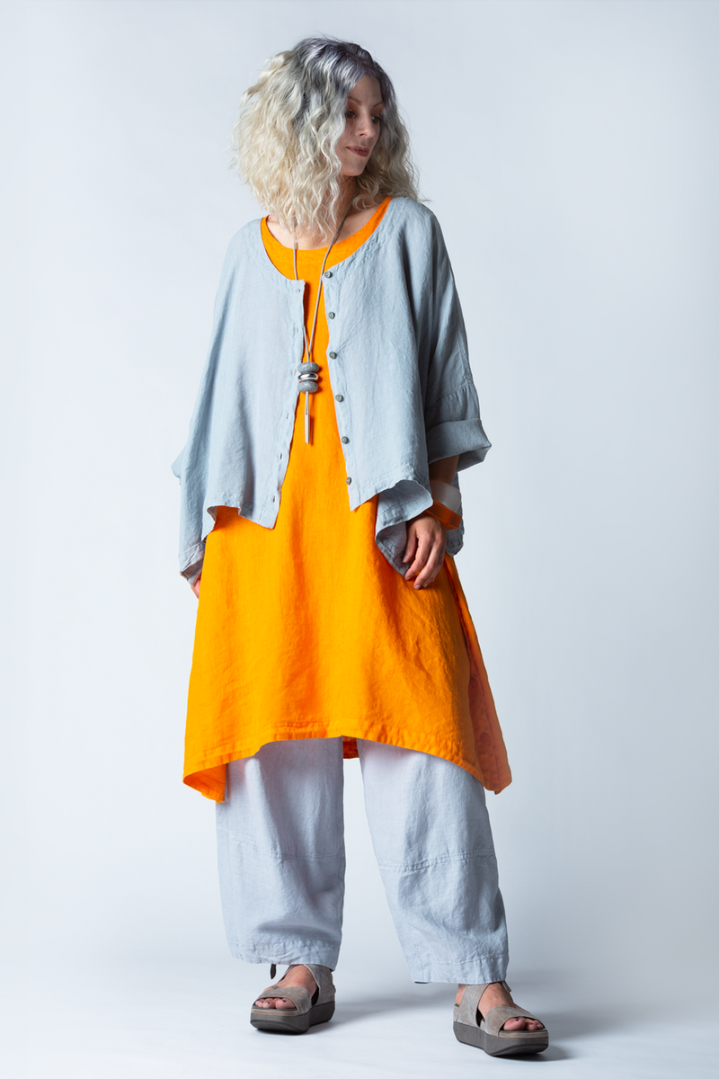 GRIZAS Long Tunic in Orange Linen