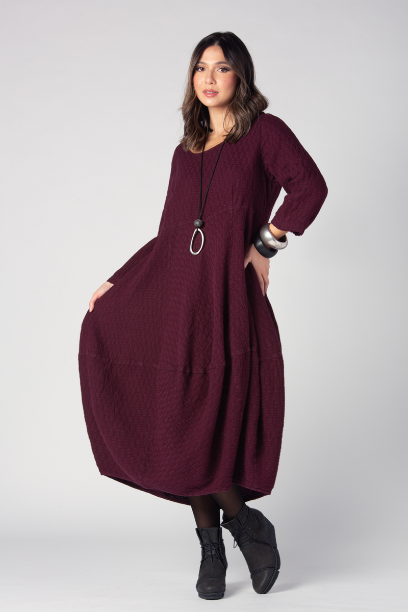 GRIZAS L/S Palloncino Dress in Mulberry