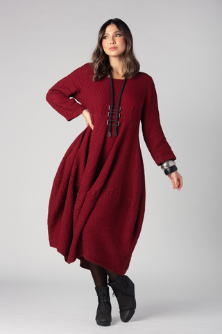 GRIZAS L/S Palloncino Dress in Bordeaux