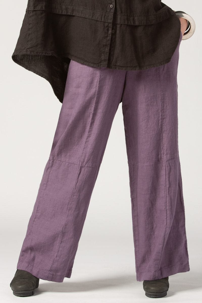 GRIZAS Straight Pant in Purple Linen