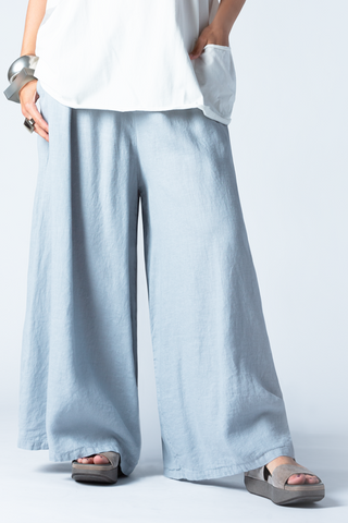 GRIZAS Wide Pant in Light Grey Linen
