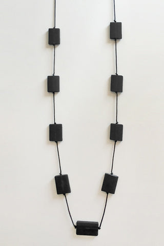Bloc Necklace in Black Resin