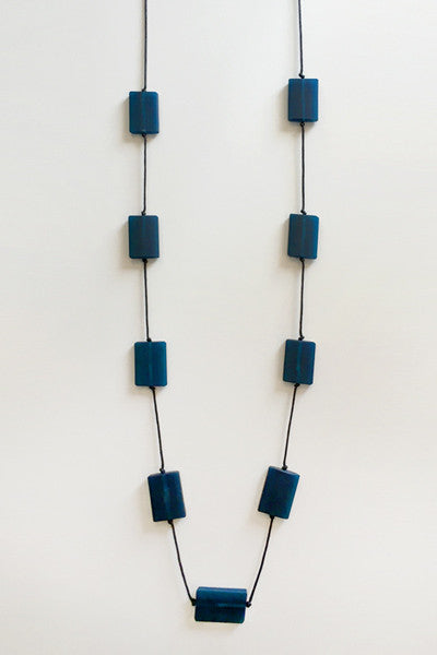Bloc Necklace in Navy Resin