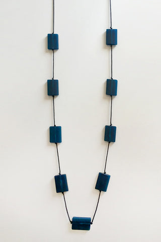 Bloc Necklace in Navy Resin
