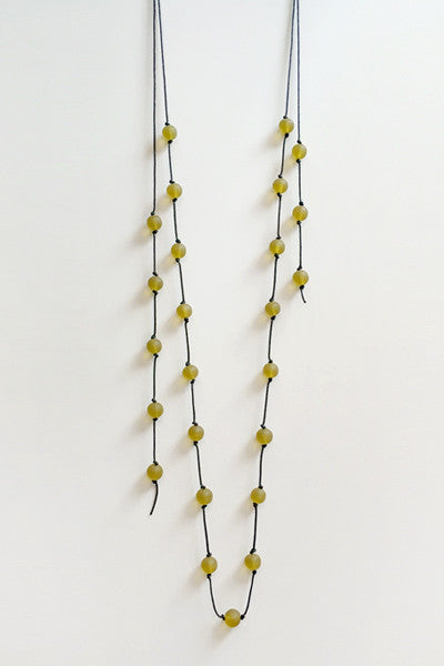 Ling Strands Necklace in Olive Resin