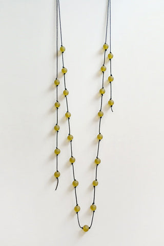 Ling Strands Necklace in Olive Resin