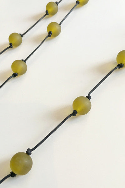 Ling Strands Necklace in Olive Resin