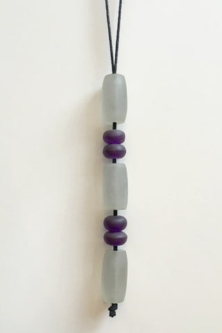 Maeve Necklace in Purple/White Resin