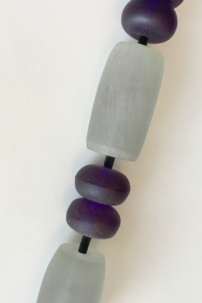 Maeve Necklace in Purple/White Resin