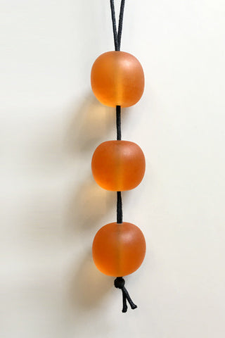 Vertical Three Necklace in Orange Resin