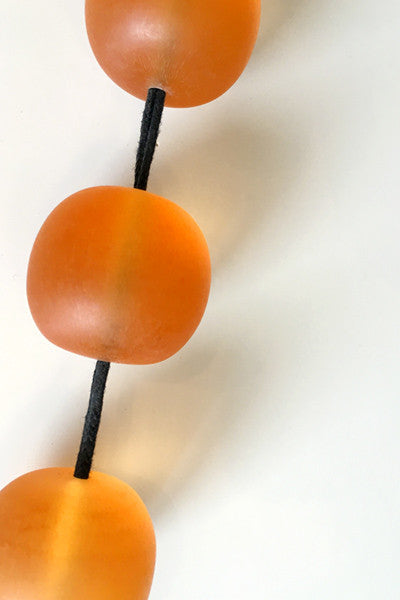 Vertical Three Necklace in Orange Resin