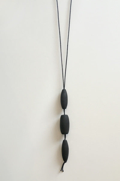 Wood Trio Necklace in Black Wood