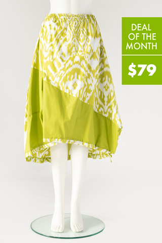 Facade Skirt in Lime Ikat Carnaby