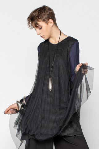 LUUKAA Venice Tunic in Black Mesh