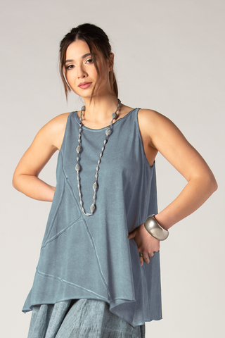 LUUKAA Trigon Tank in Blue Stonewash