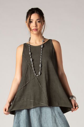 LUUKAA Trigon Tank in Grey Stonewash