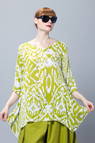 Susan Top in Lime Ikat Delphi