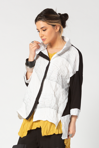 LUUKAA Hana Jacket in White/Black Lines