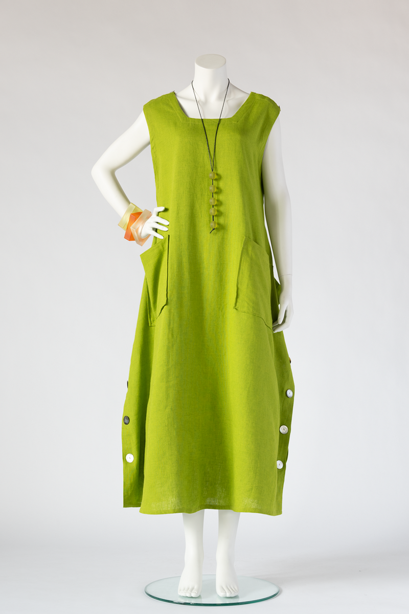 Square Dress in Lime Roma