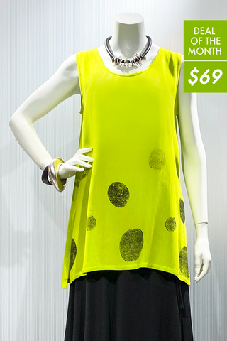 Y-Tank in Lime Rondo Crinkle