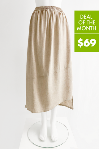 Diagonal Skirt in Natural Roma