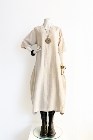 Whitney Dress in Natural Roma