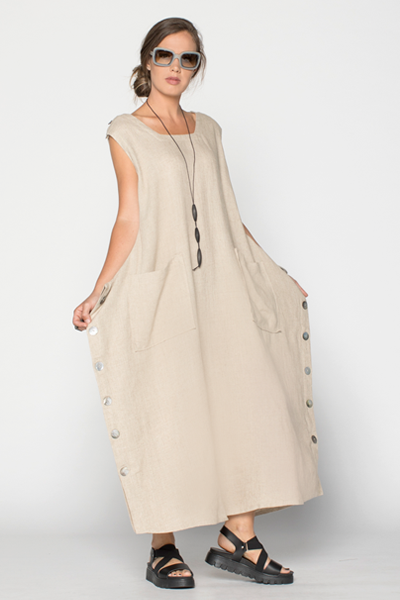 Square Dress in Natural Roma