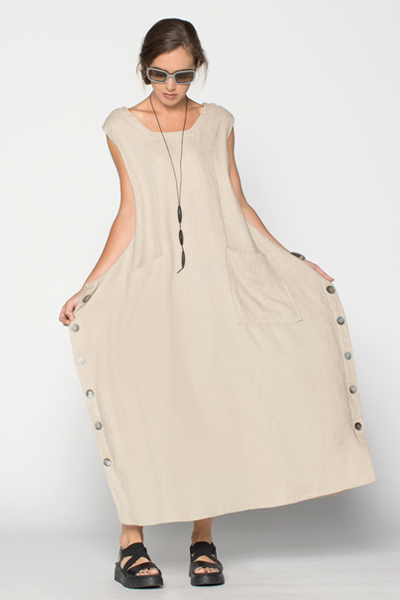 Square Dress in Natural Roma