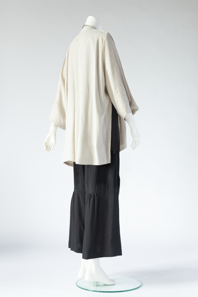 Short Kimono Jacket in Natural Papyrus