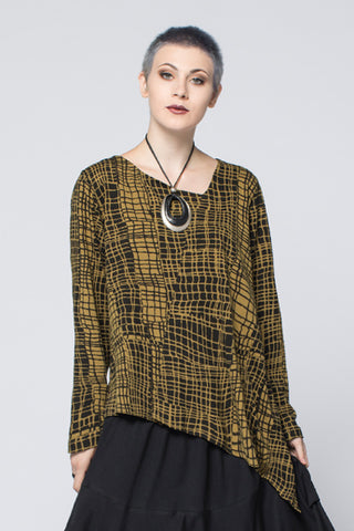 L/S Kura Top in Ocha Print Tokyo