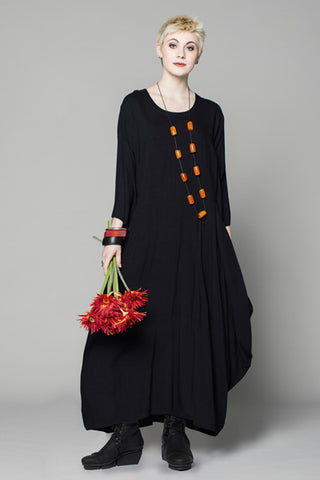 Odyssey Dress in Black Papyrus