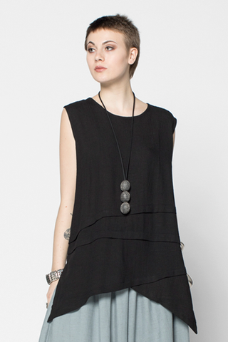 N/S Fujiyama Top in Black Papyrus