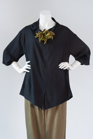 Madrid Top in Black Papyrus