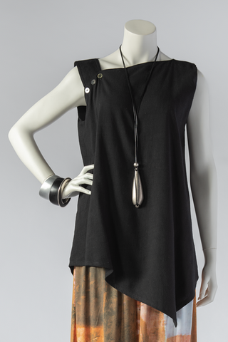 Shoulder Top in Black Papyrus