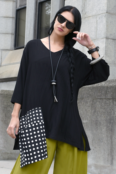 One Pocket Top in Polka Dots Carnaby