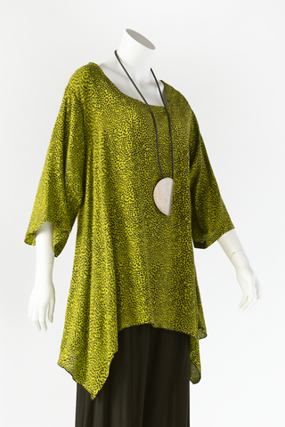 Susan Top in Lime Decimal Crinkle
