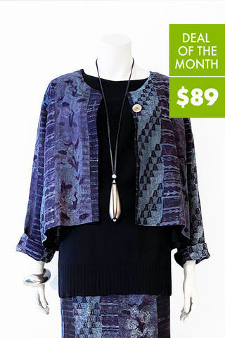 Crop Jacket in Blue Palenque Roma