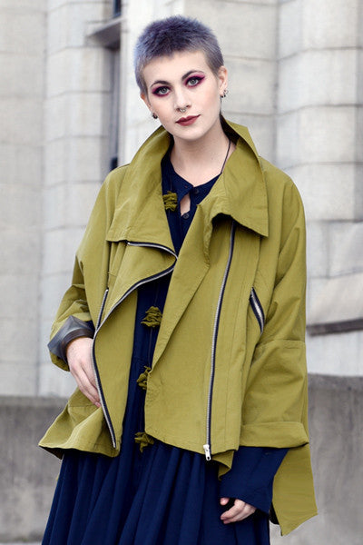 Left Bank Jacket in Green Chartreuse Canvas