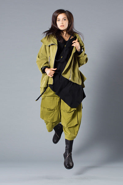 Left Bank Jacket in Green Chartreuse Canvas