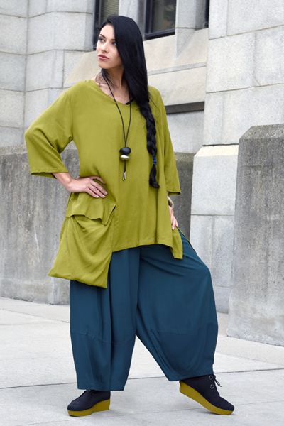 One Pocket Top in Green Chartreuse Boston