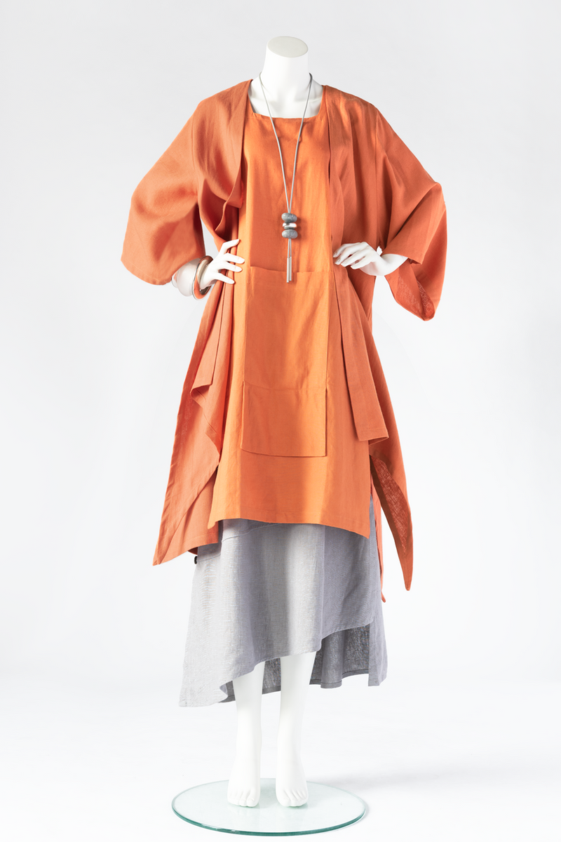 Shown w/ Long Kimono Jacket and Diagonal Skirt