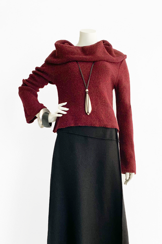 Short Cowl Top in Red Aspen