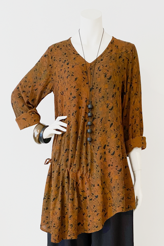L/S Amanda Top in Rust Terrazzo