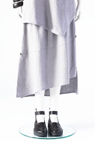 Diagonal Skirt in Silver Roma